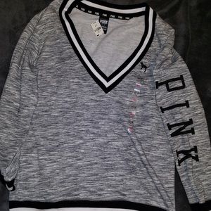 NWT VICTORIA SECRET PINK V-neck Sweater Large